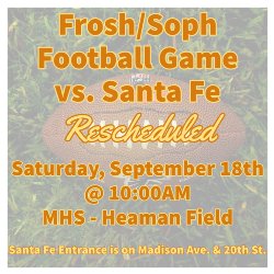 Frosh Soph Game Rescheduled for Football